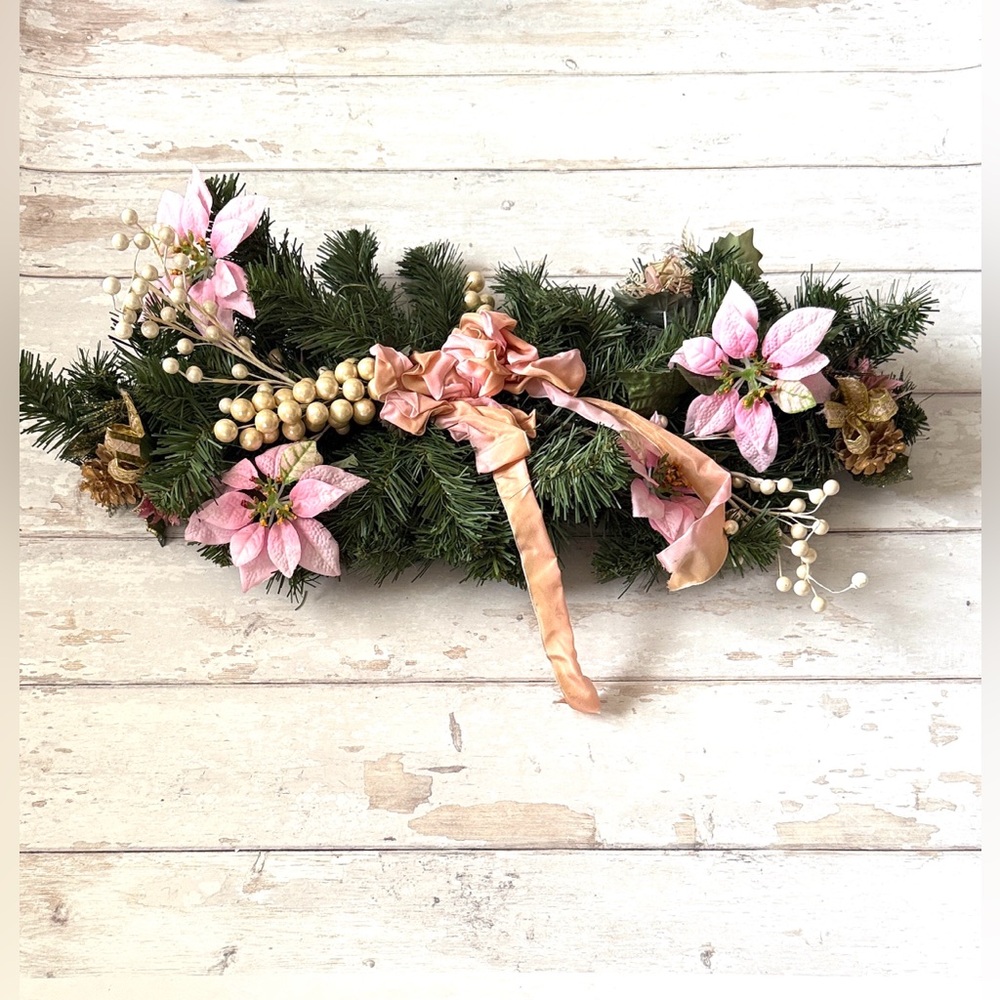 Pink Flower Centerpiece Table Scape Home Dining Decor Decorations 26in Long